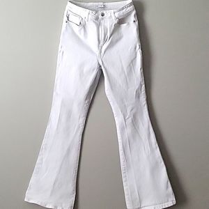 White flared jeans